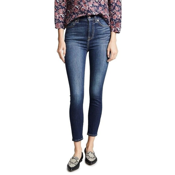 7 For All Mankind B(air) Denim Aubrey Skinny Jeans Medium Wash Size 28 EUC!! - Picture 1 of 5